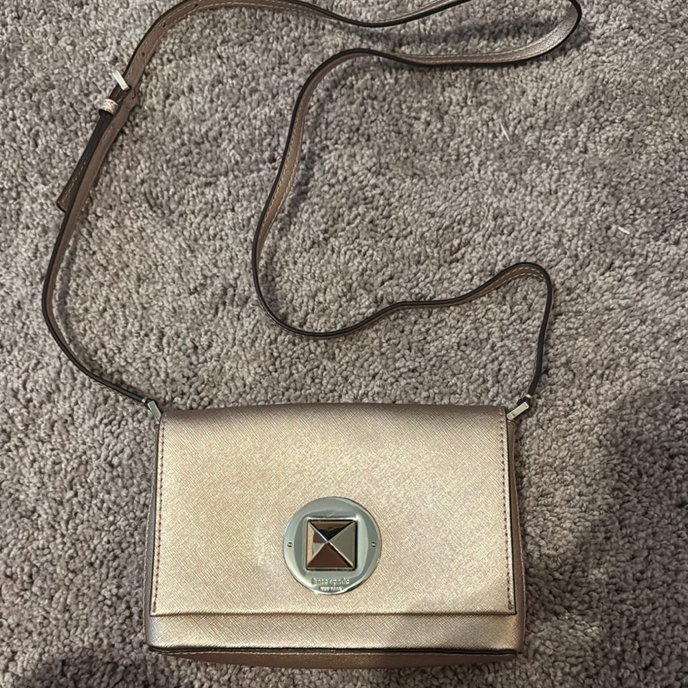 Kate Spade - Elegant Gold Crossbody Bag- gently used
